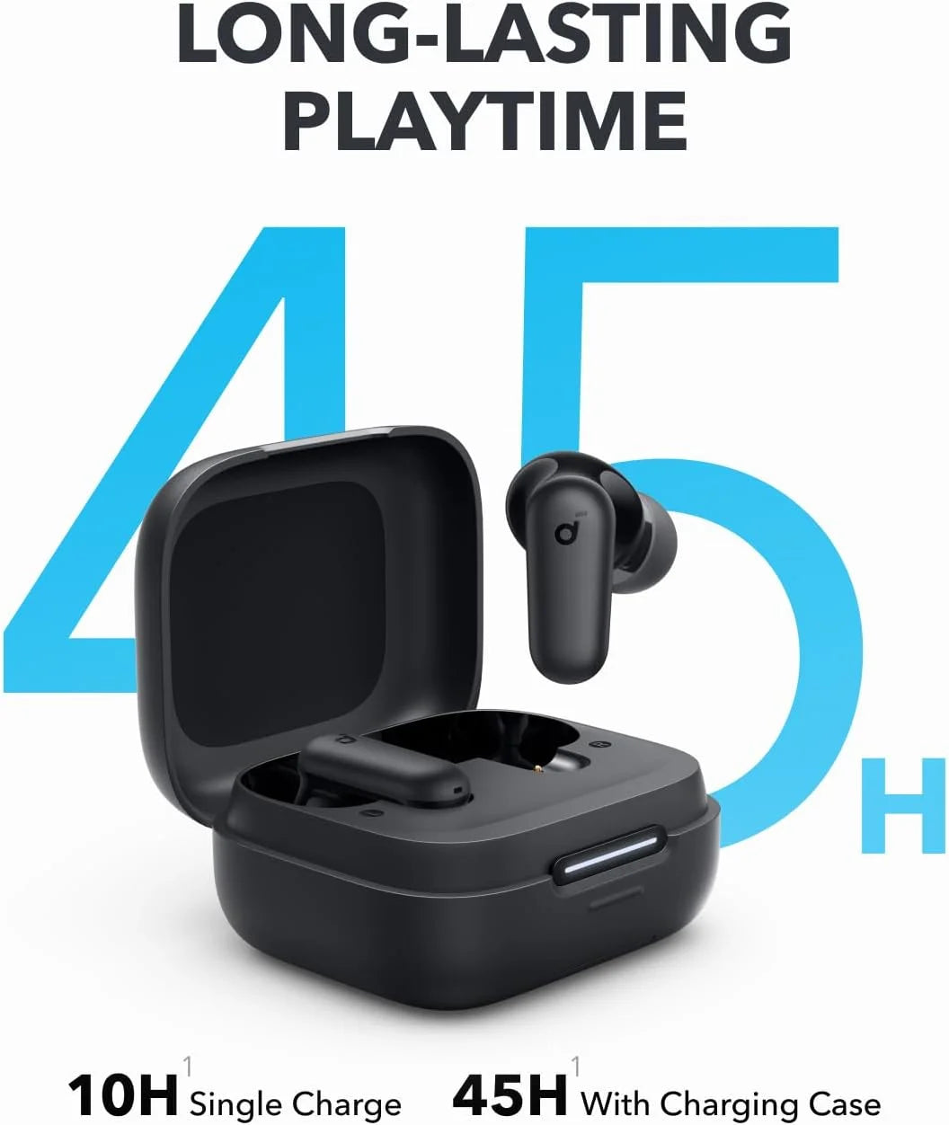 P30I by  Noise Cancelling Earbuds, Strong and Smart Noise Cancelling, Powerful Bass, 45H Playtime, 2-In-1 Case and Phone Stand, IP54, Wireless Earbuds, Bluetooth 5.4
